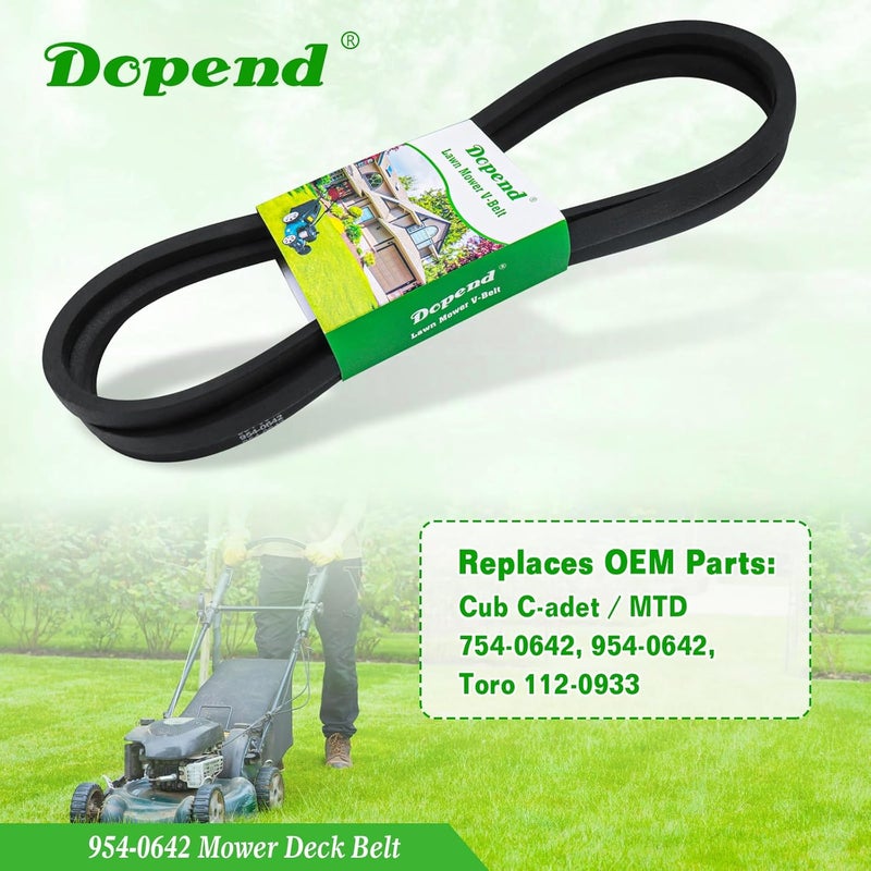 Dopend 954-0642 Mower Deck Belt 5/8'' x 137-1/2'' for MTD, Cub Cadet LGT1054, SLTX1054, LT1554, SLT1554, GT1554 with 54’’ Deck Belt, Replaces 954-0462 Cub Cadet Belt 754-0462, Toro 112-0933 - Image 3